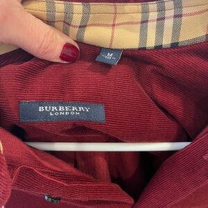 Burberry maroon corduroy men’s shirt